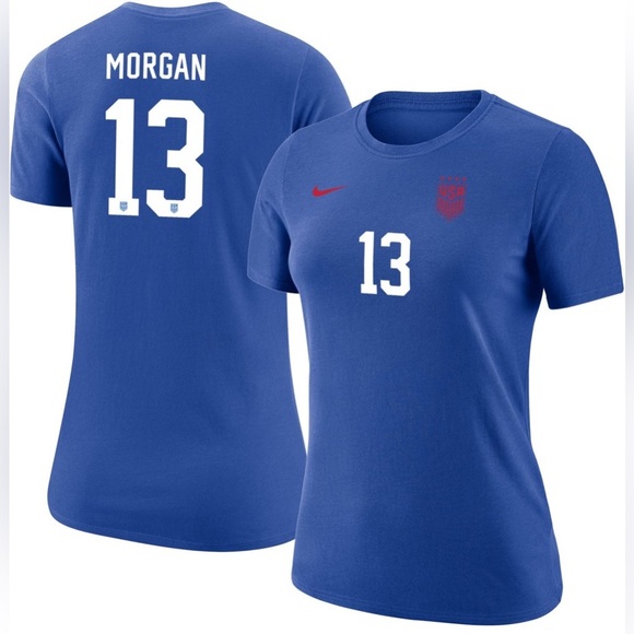 Nike Tops - 🆕 Nike USWNT 2023 Alex Morgan #13 Away T-Shirt Women’s Size L Royal Blue